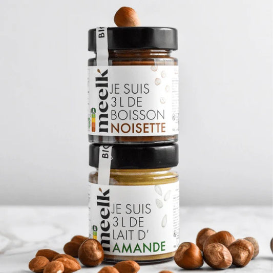 Duo Meelk - 1 pot Amande et 1 pot Noisette